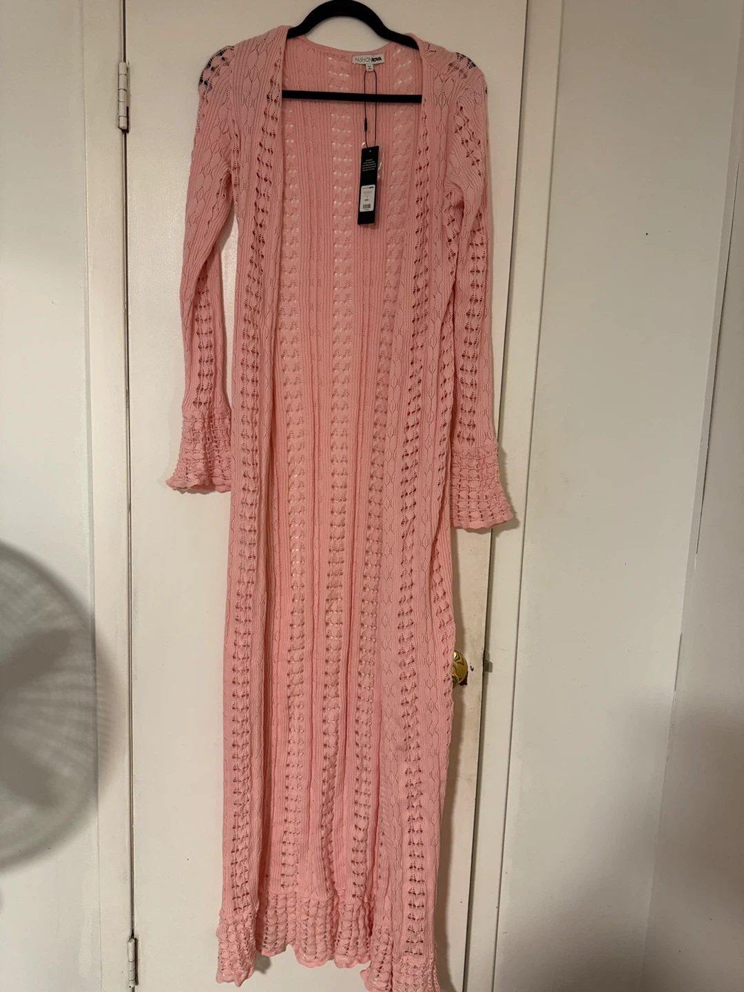 Fashion Nova Pink Long Cardigan Sweater Size L