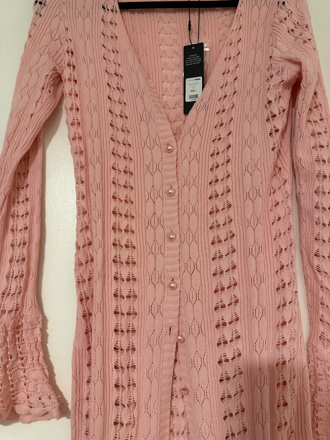 Fashion Nova Pink Long Cardigan Sweater Size L - photo 3