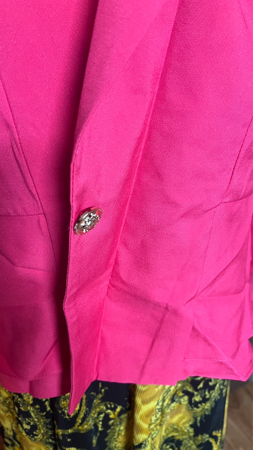 Hot Pink Blazer with Puffed Sleeves - photo 2