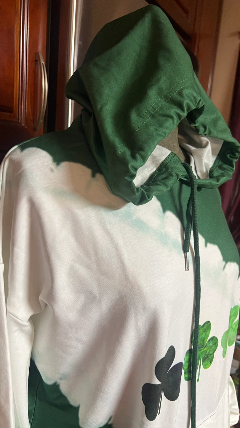 Green Tie-Dye Shamrock Hoodie - photo 2