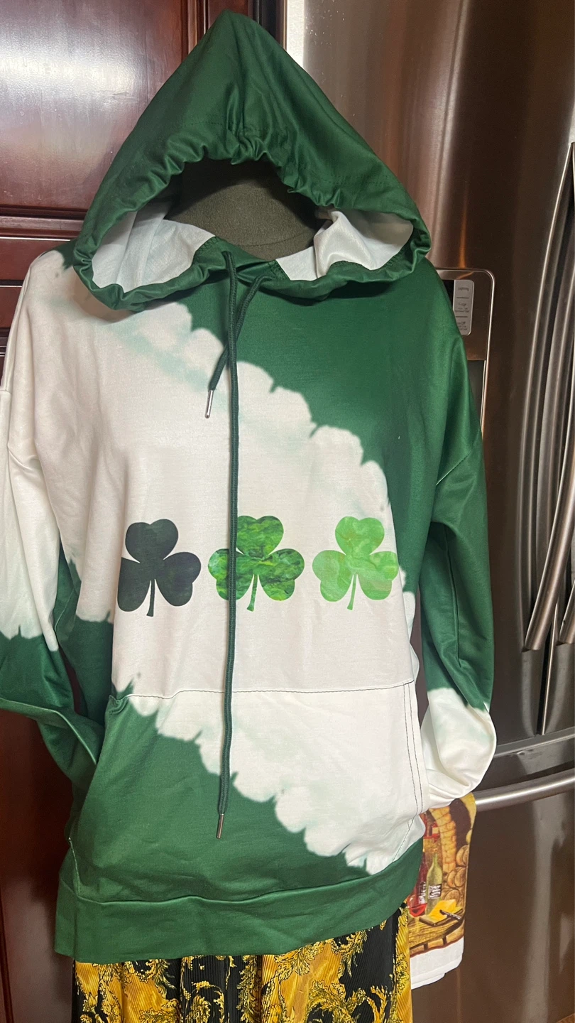 Green Tie-Dye Shamrock Hoodie