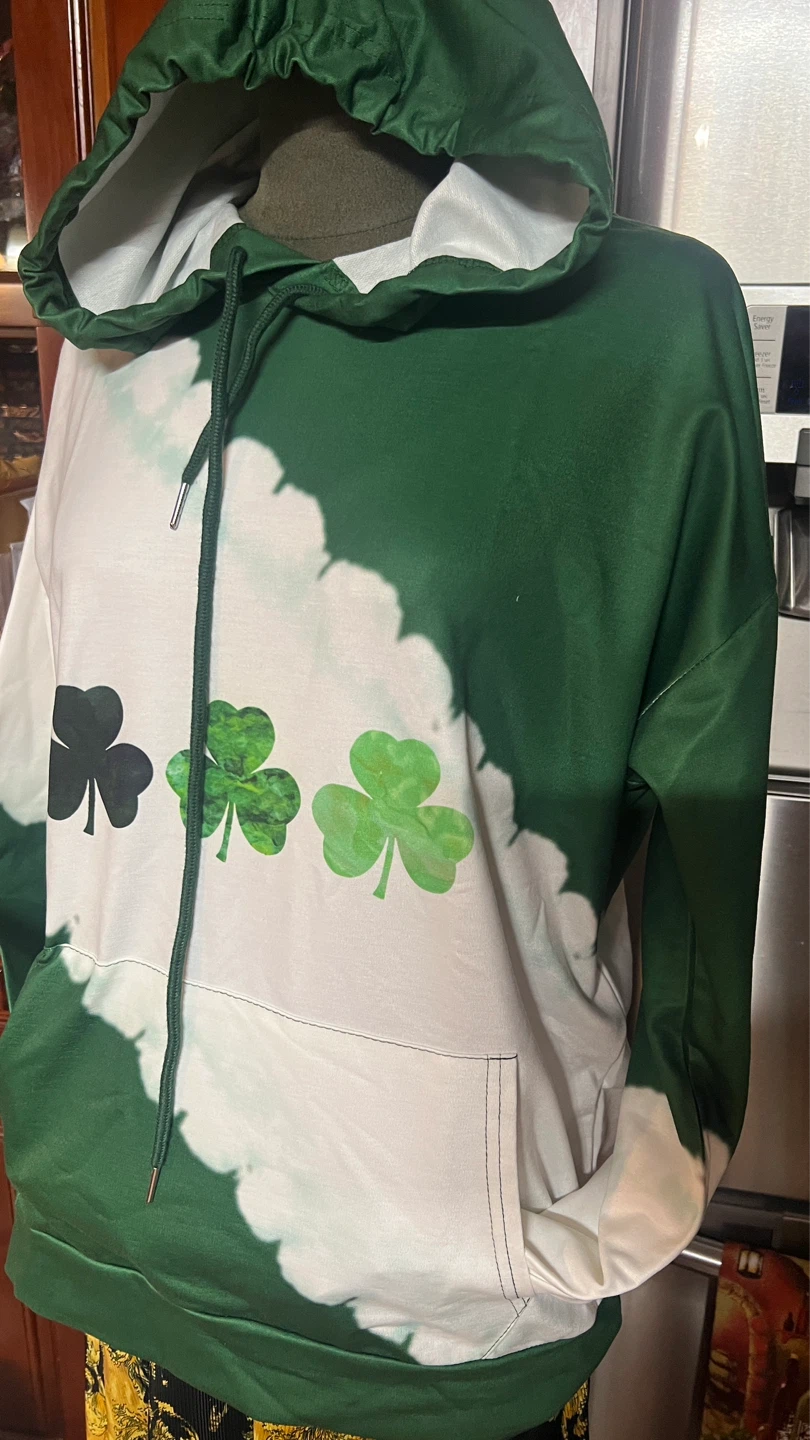 Green Tie-Dye Shamrock Hoodie - photo 4
