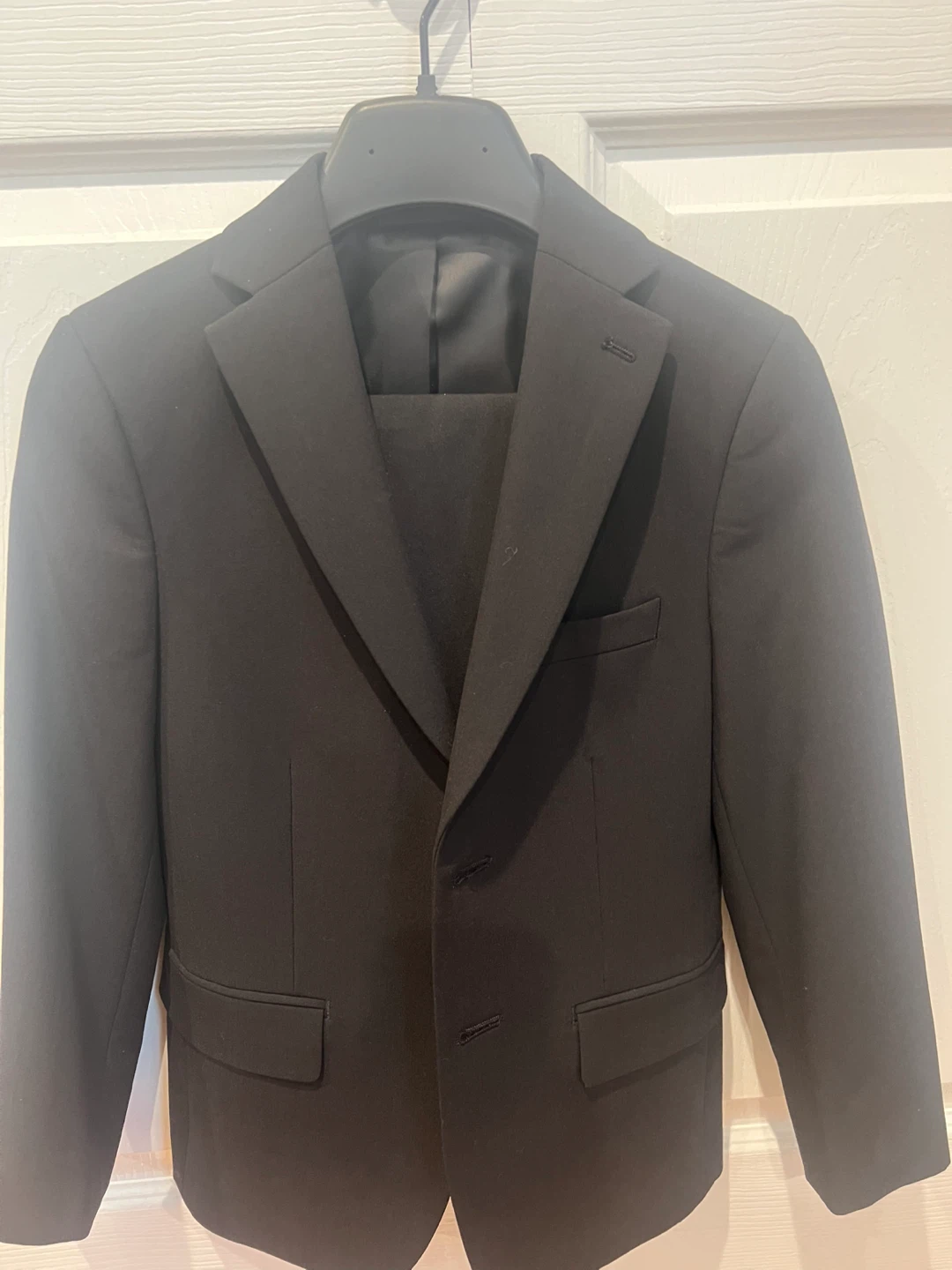 Kenneth Cole Boys Suit 8R Black Blazer Pants Formal Wedding