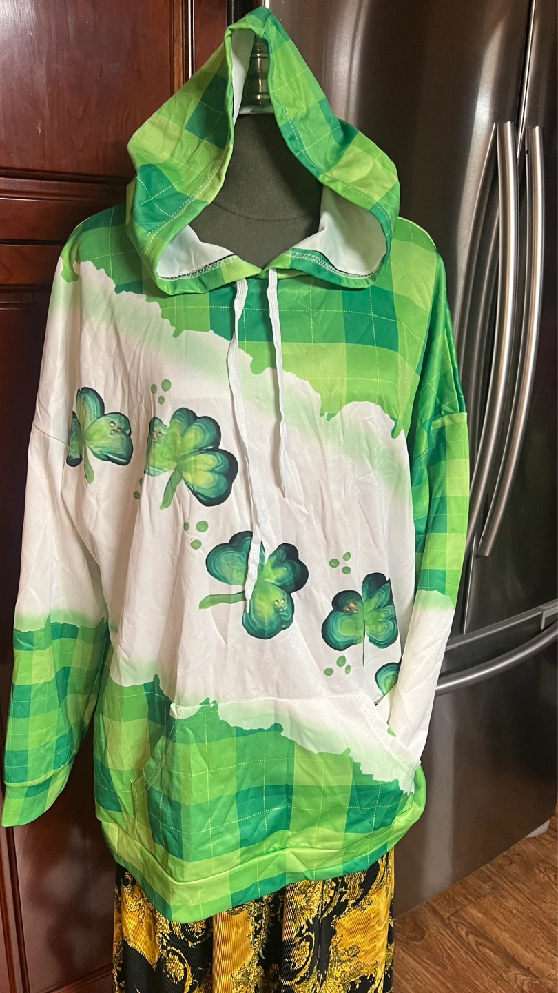 Green Plaid Shamrock Hoodie - photo 3