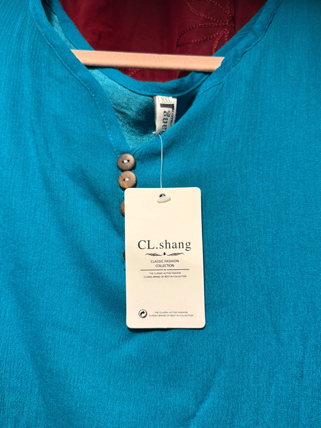 CL.shang Turquoise Layered Tunic Top - photo 4