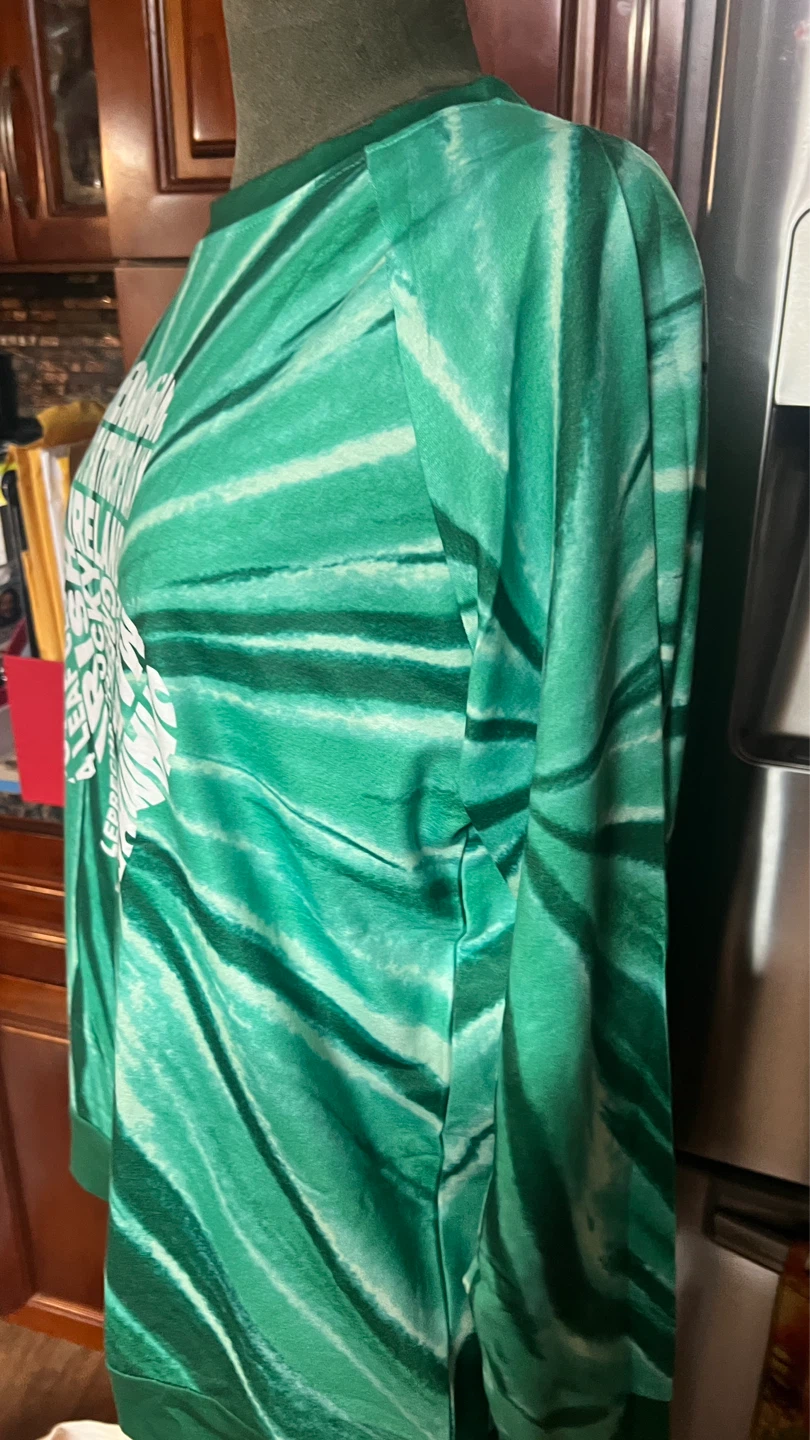 Green St. Patrick's Day Tie-Dye Long Sleeve Shirt - Size L - photo 3