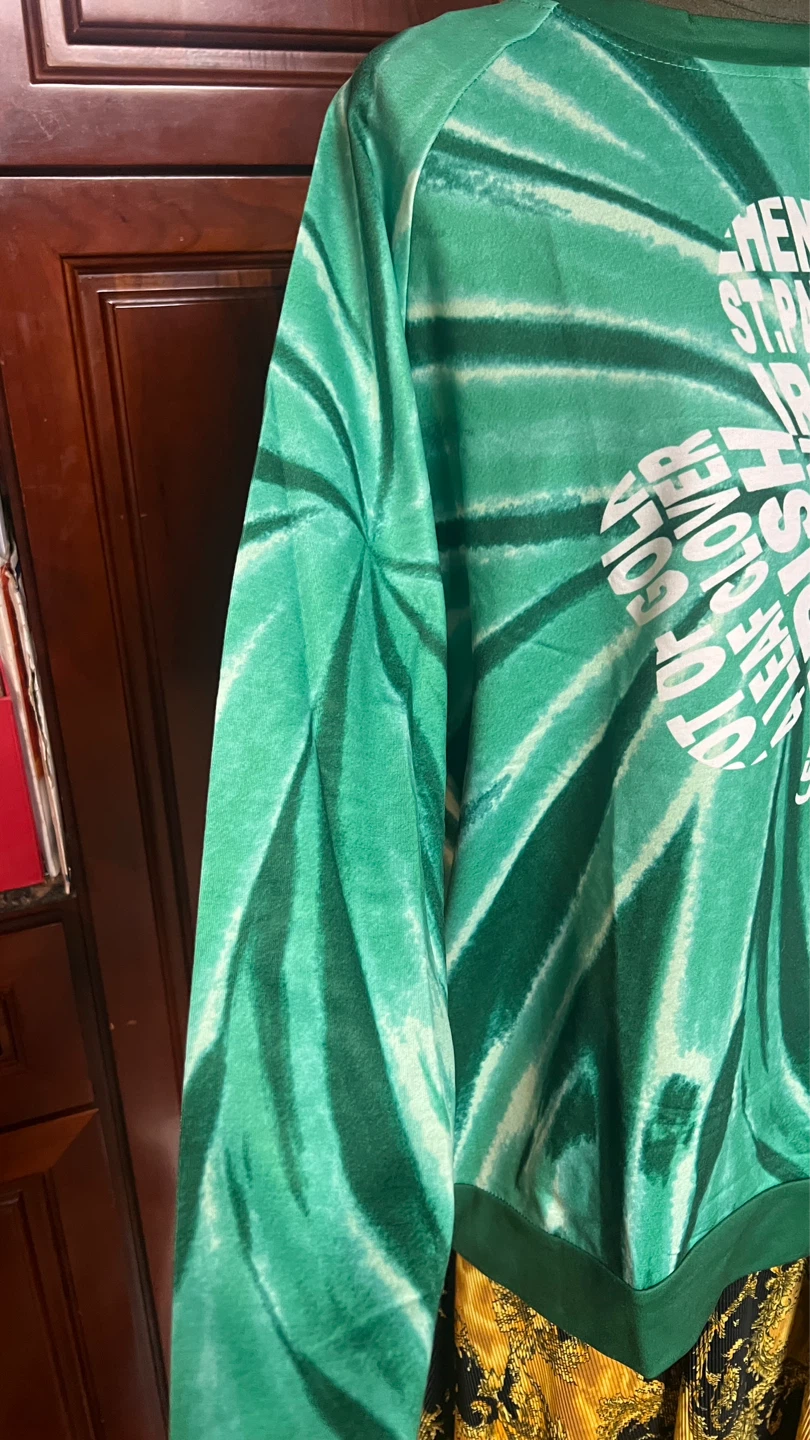 Green St. Patrick's Day Tie-Dye Long Sleeve Shirt - Size L - photo 2