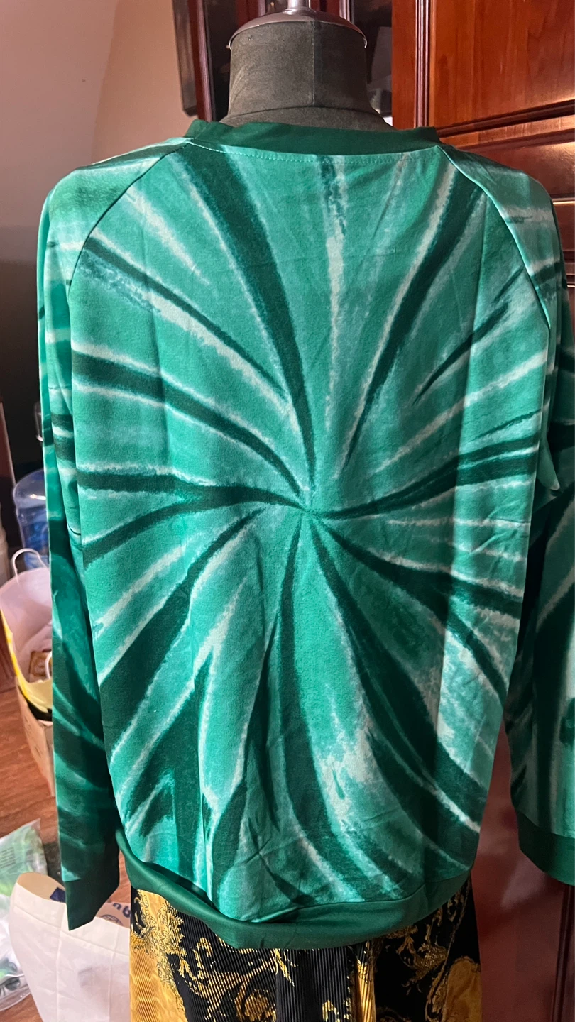 Green St. Patrick's Day Tie-Dye Long Sleeve Shirt - Size L - photo 4