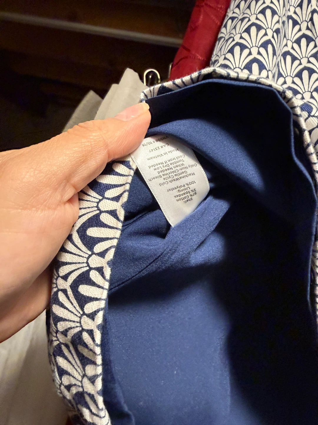 Talbots Skirt Blue & White Pattern Size 10 - photo 4