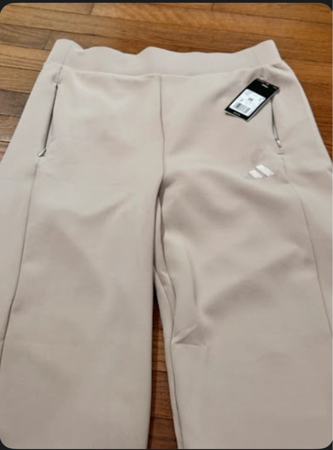 Adidas Wide Leg Track Pants Beige Size L/G - photo 3