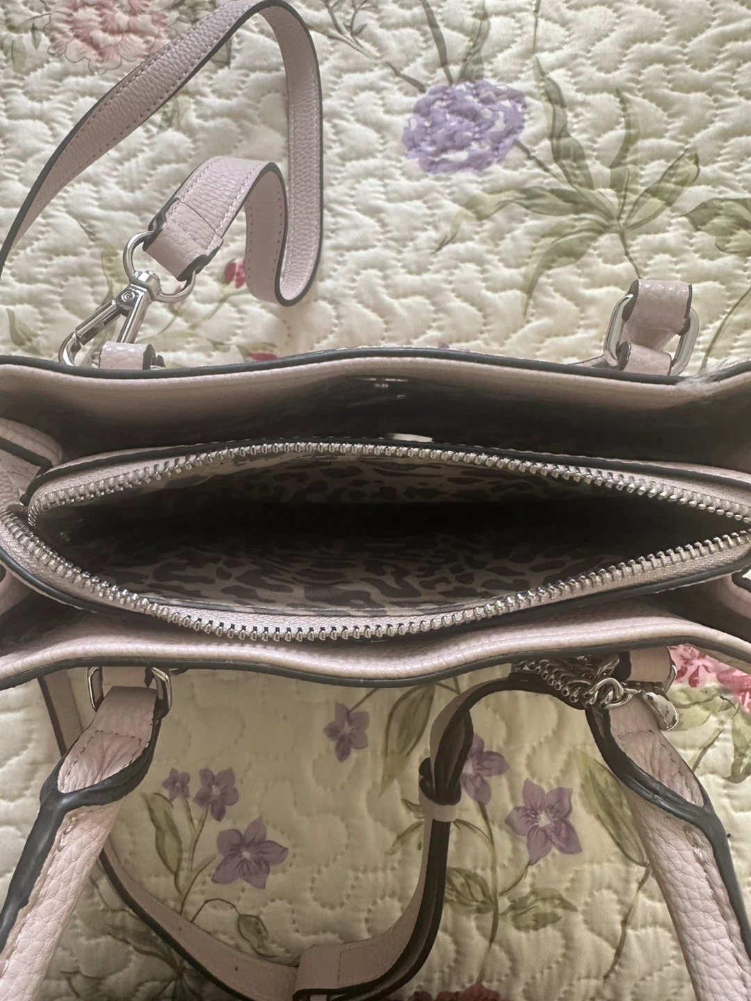 Guess Pink Monogram Satchel Handbag - photo 2