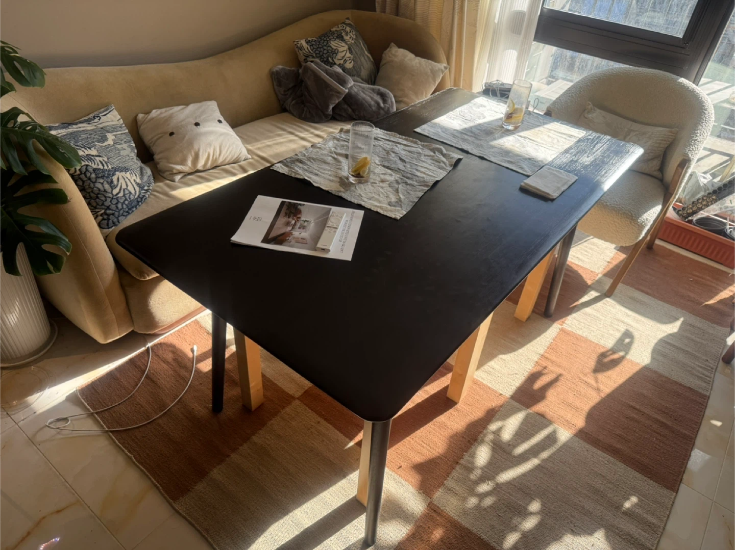 EQ3 Kacia Black wood Dining Table - photo 3
