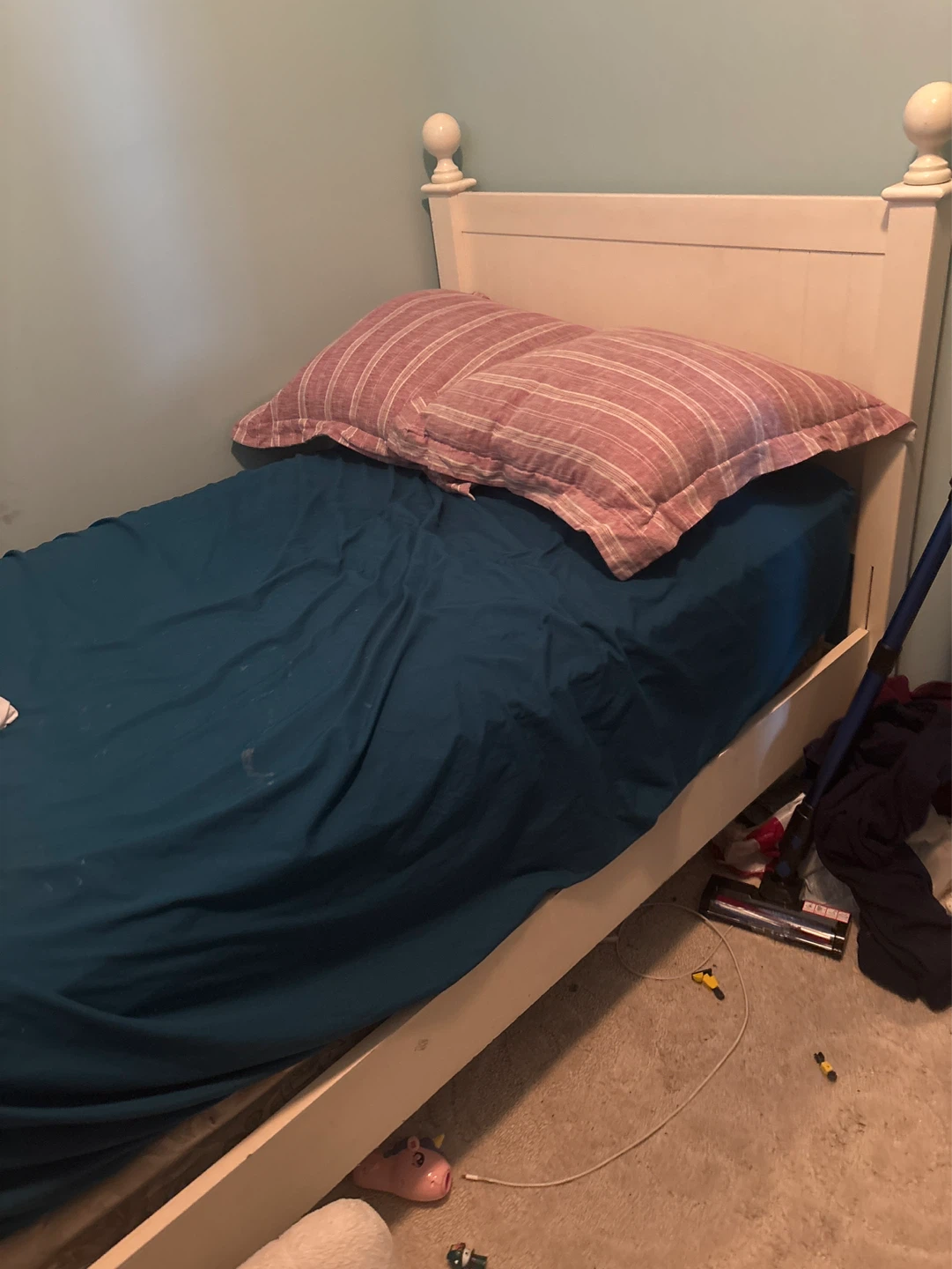 Twin bed and box spring. with wood frame