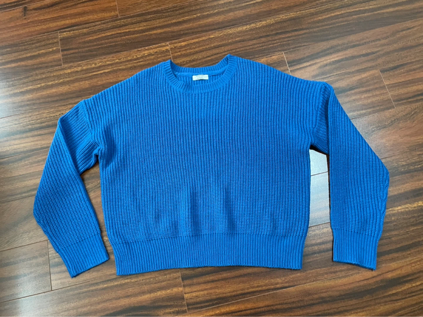 Ardene women’s XL knit sweater, ribbed crewneck, royal blue