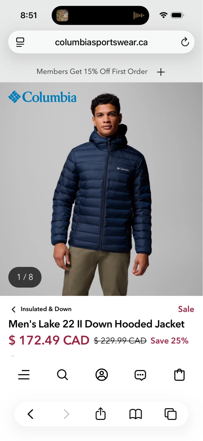 M Thin Columbia Down Jacket - photo 2