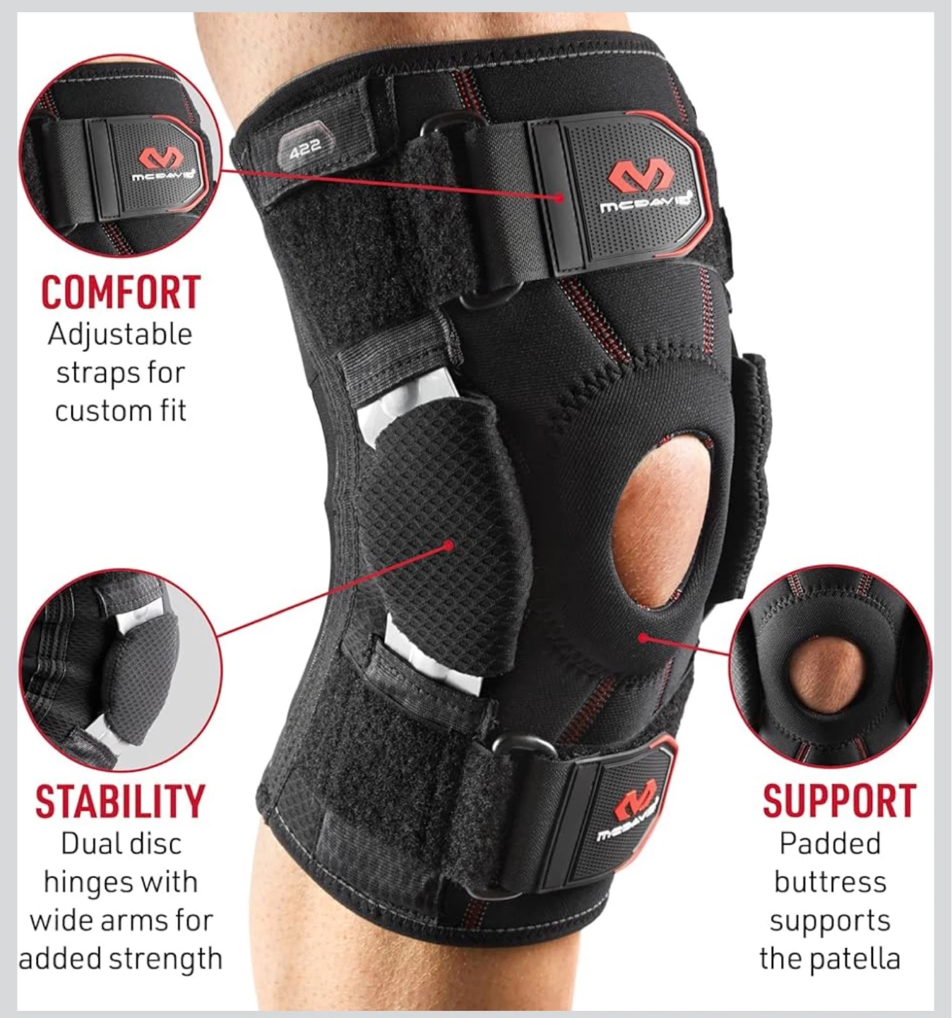 Brand New McDavid 422 Knee Brace w/ Dual Disk Hinges - Large - photo 4