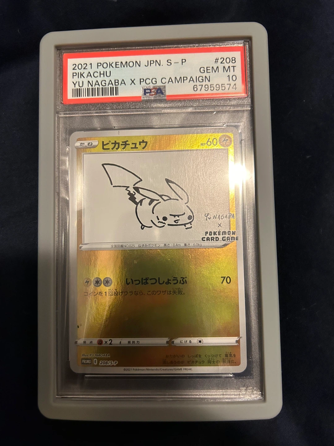 2021 Pokemon Pikachu Yu Nagaba x PCG Campaign Card GEM MT 10