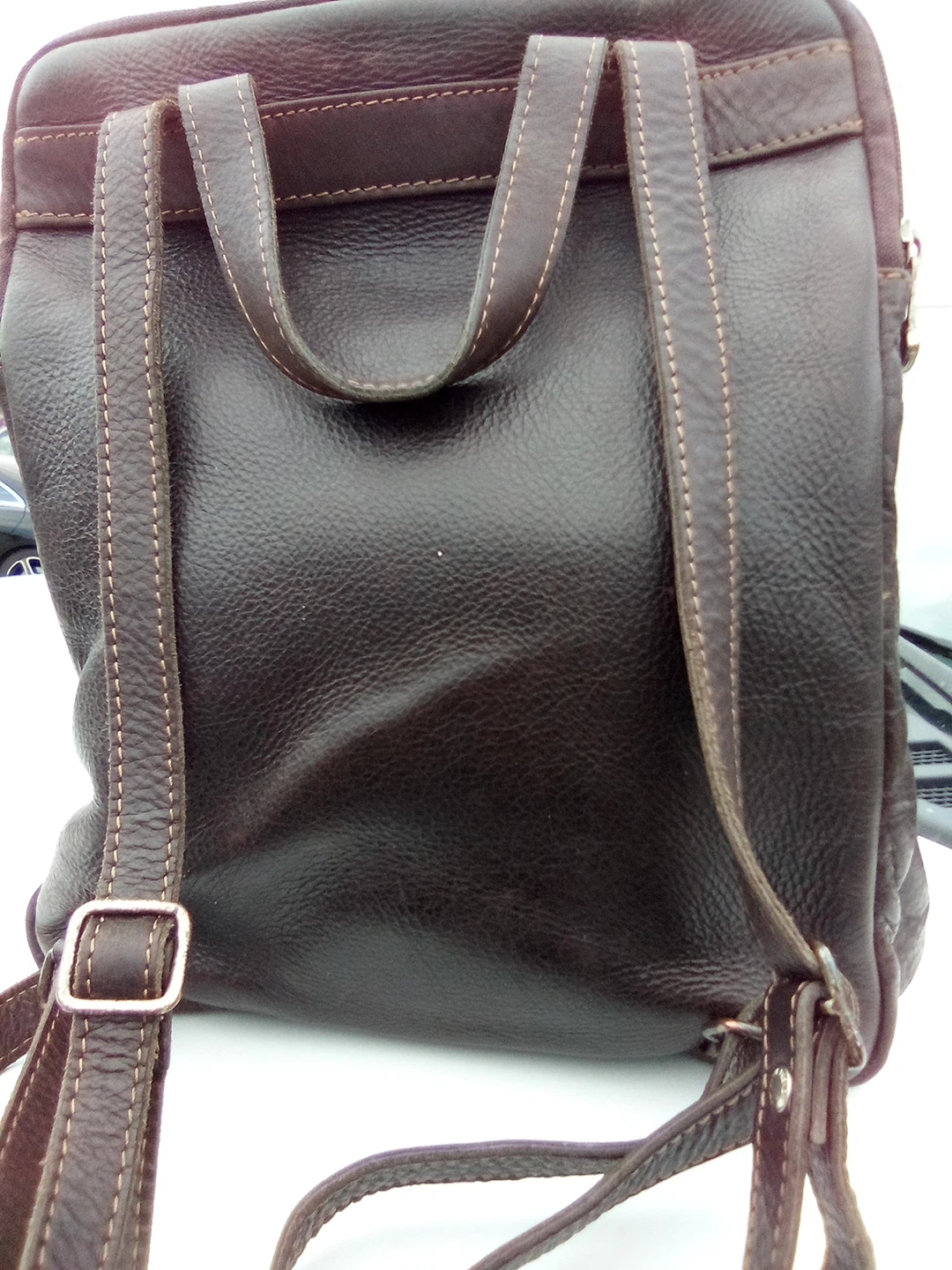 Dark Brown Leather Backpack - photo 2