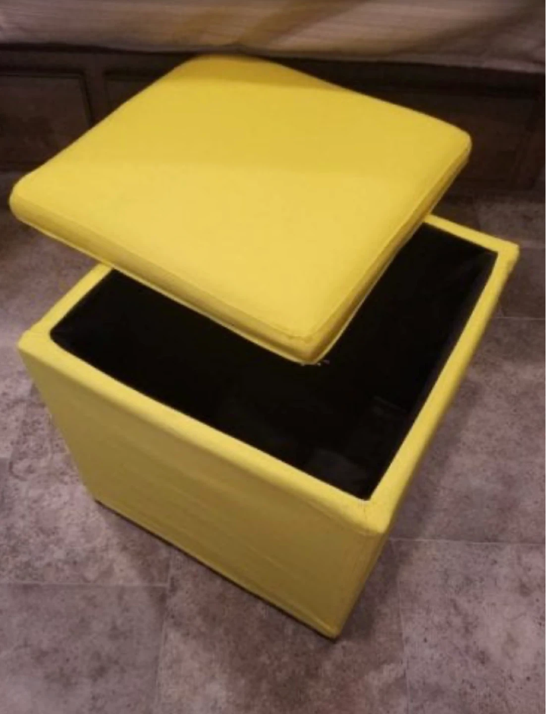 Yellow Storage Ottoman Cube - photo 2
