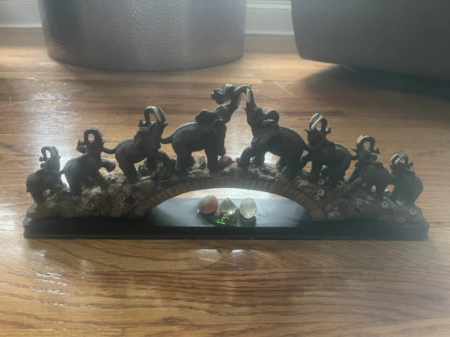 Elephant Bridge Figurine 16-1/2”x7” peak high - photo 3