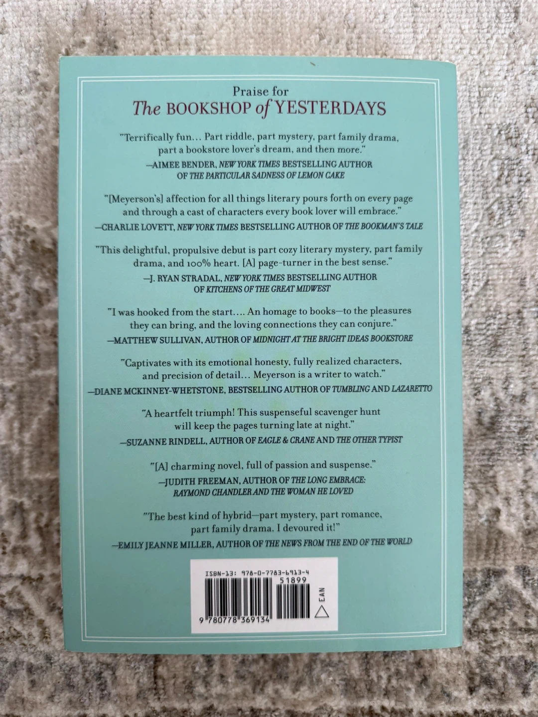 Brand New The Bookshop of Yesterdays: A Novel by Amy Meyerson - photo 2