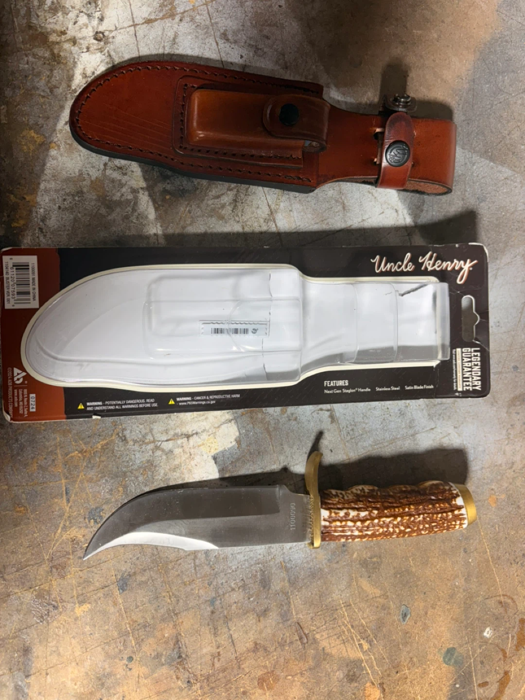 Uncle Henry Fixed Blade Knife with Sheath and Box