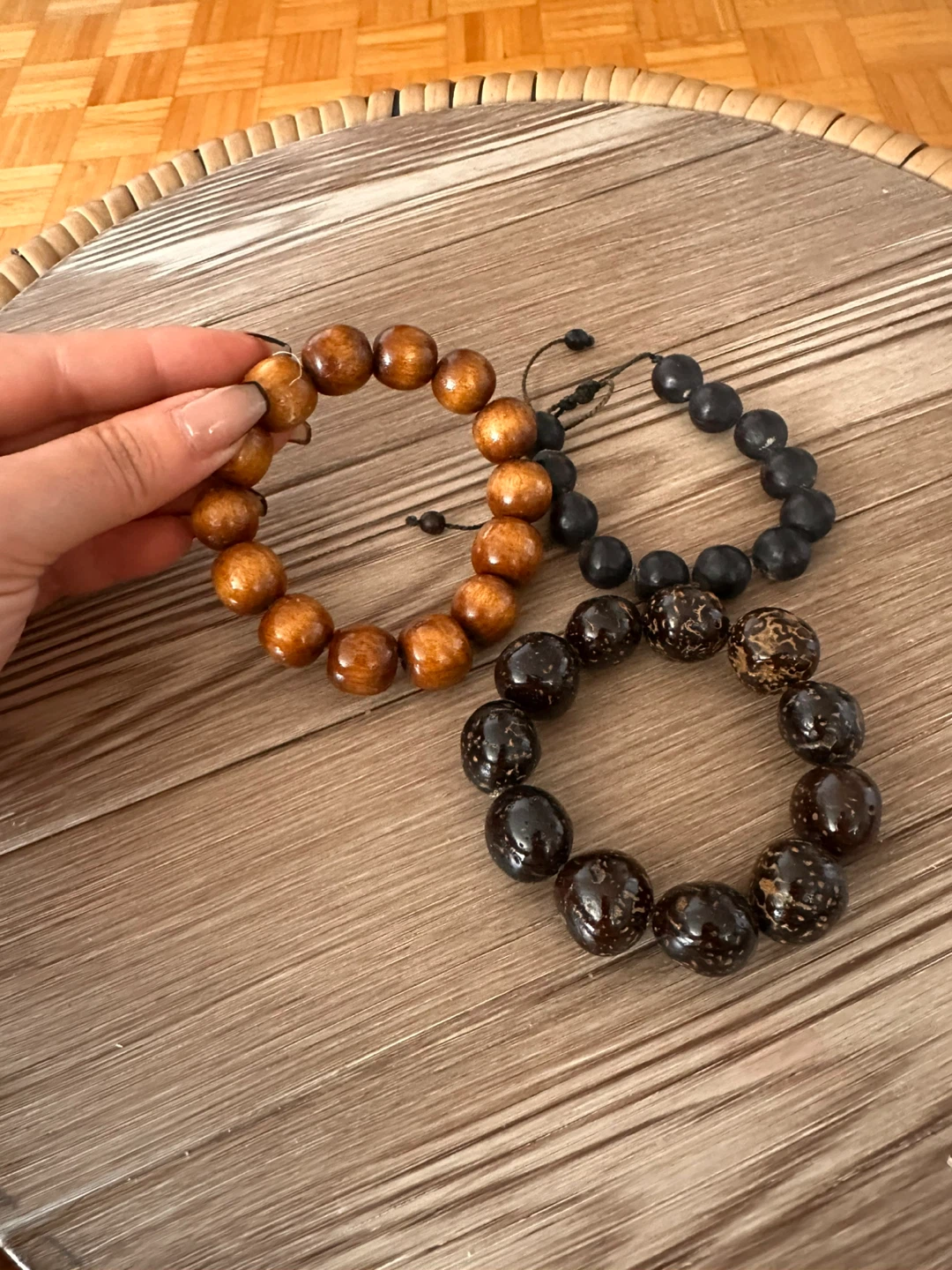 Set of 3 Wood & Seed Bracelets - photo 2