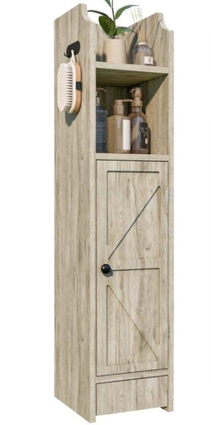 Viaozutis Floor Cabinet - grey, white oak