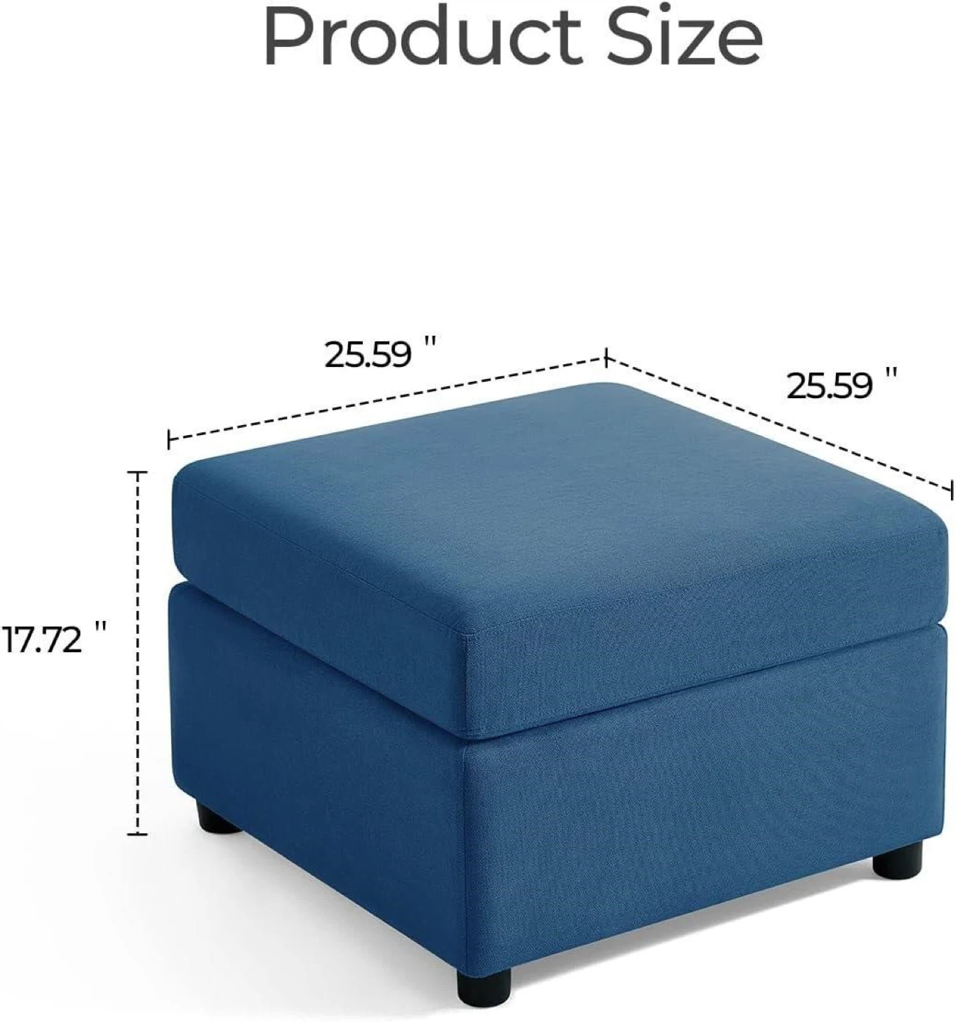 Blue Storage Ottoman Footrest - photo 2