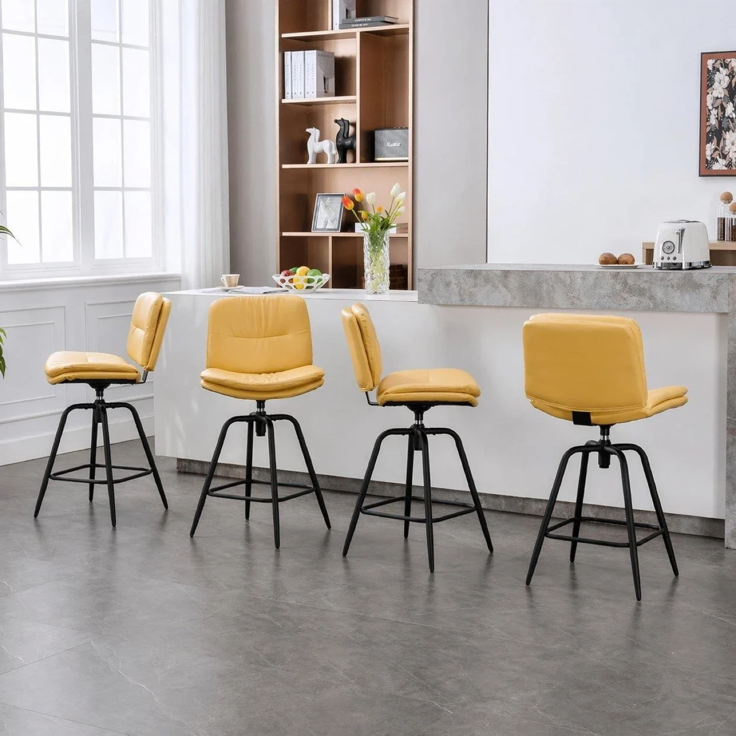 FIRAVOE orange Bar Stools (Set of 4) 24 inch