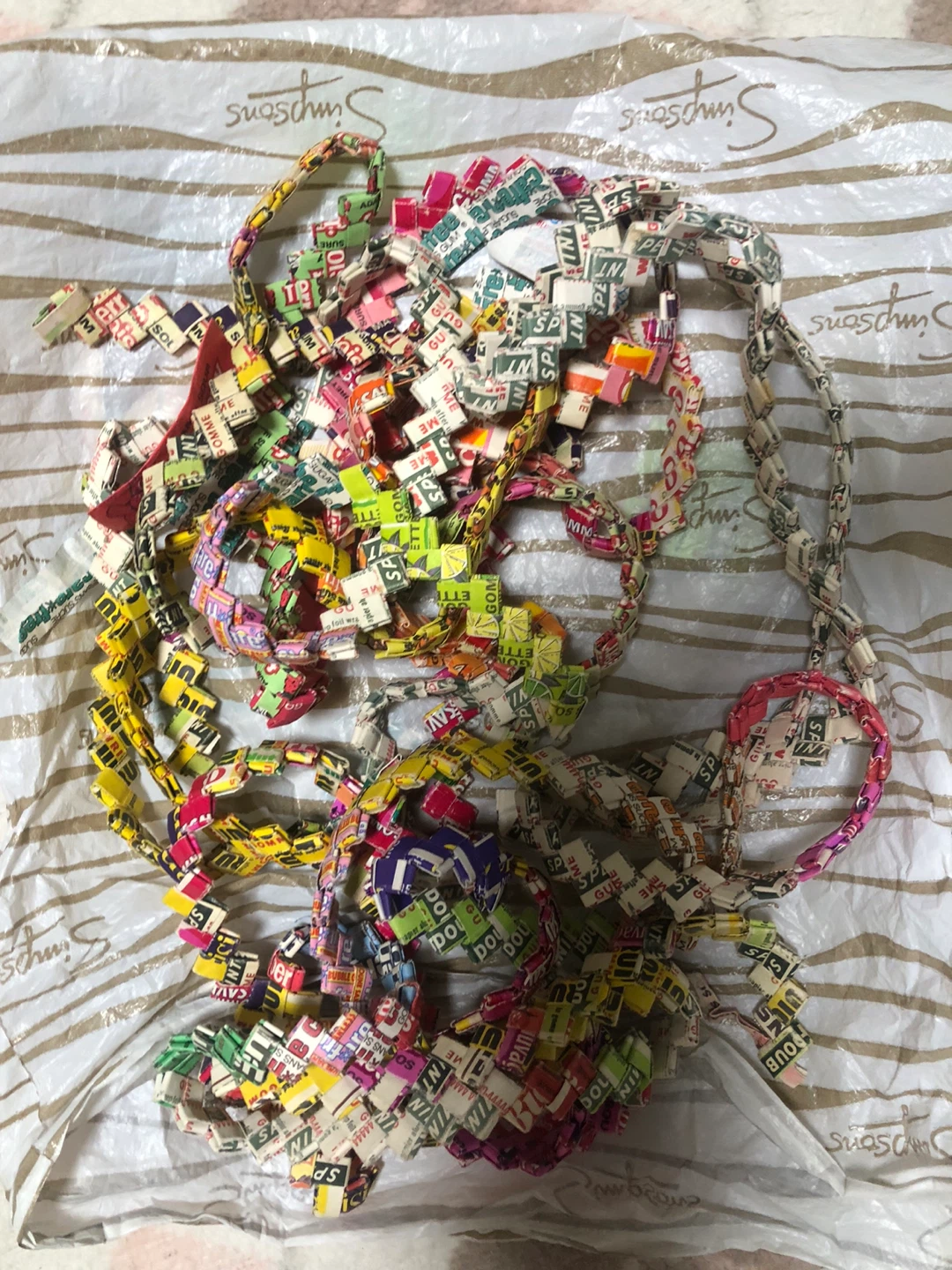 Gum wrapper chain