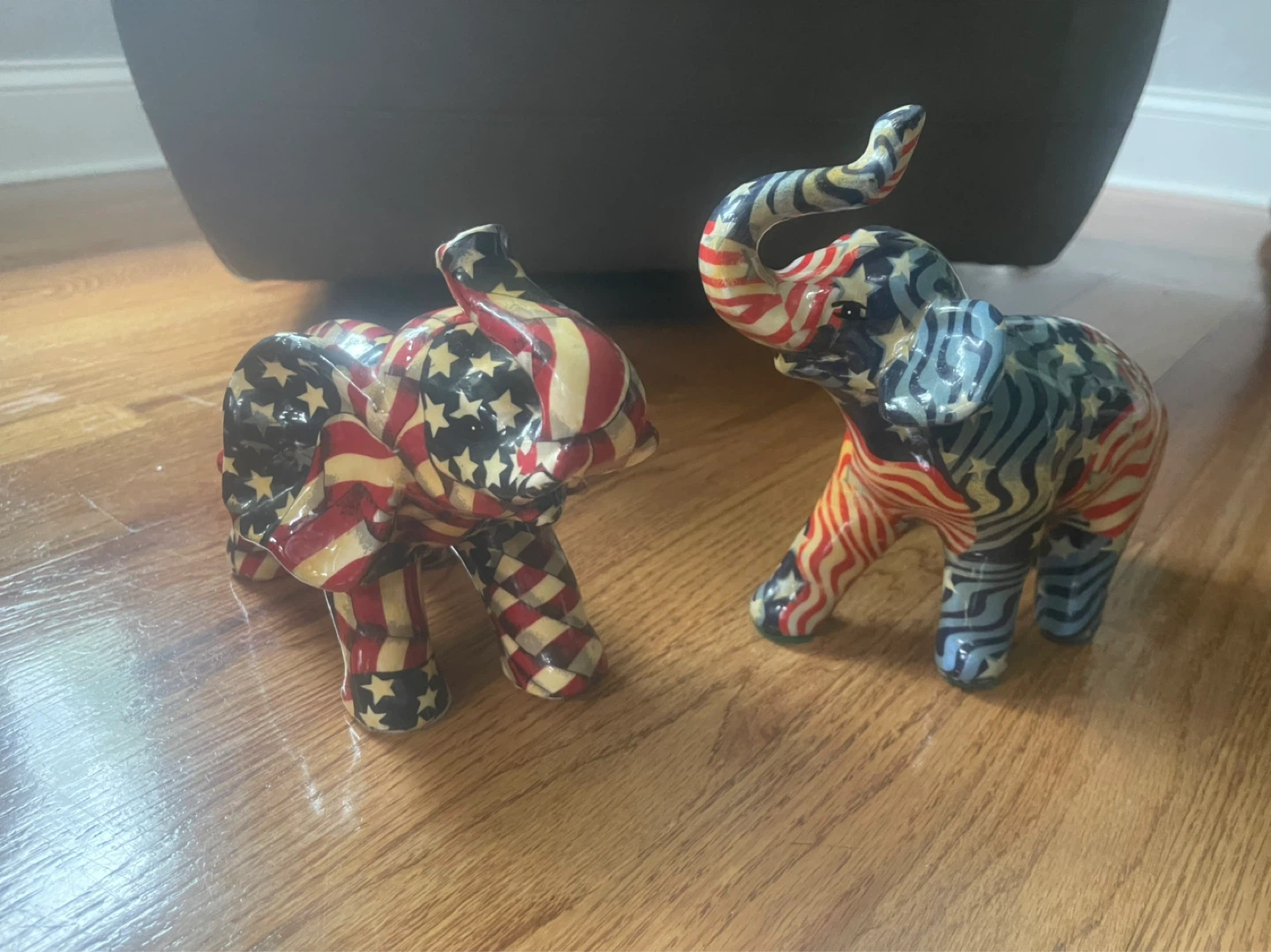 Set of 2 Patriotic Elephant Figurines