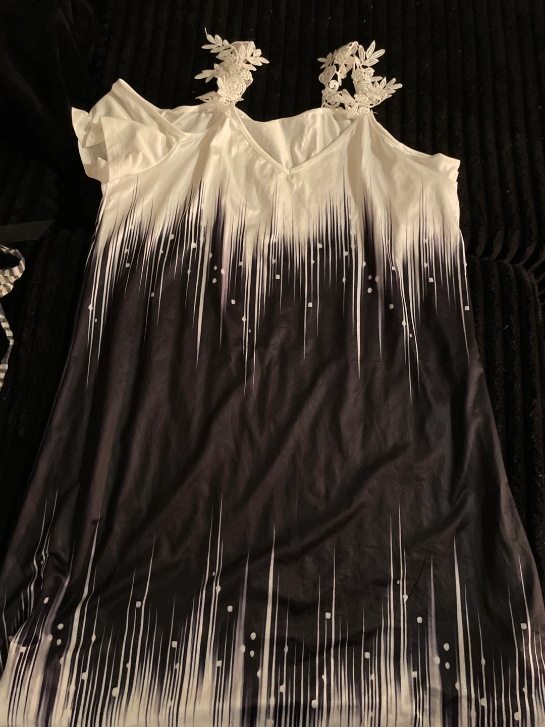 White and Black Striped Dress