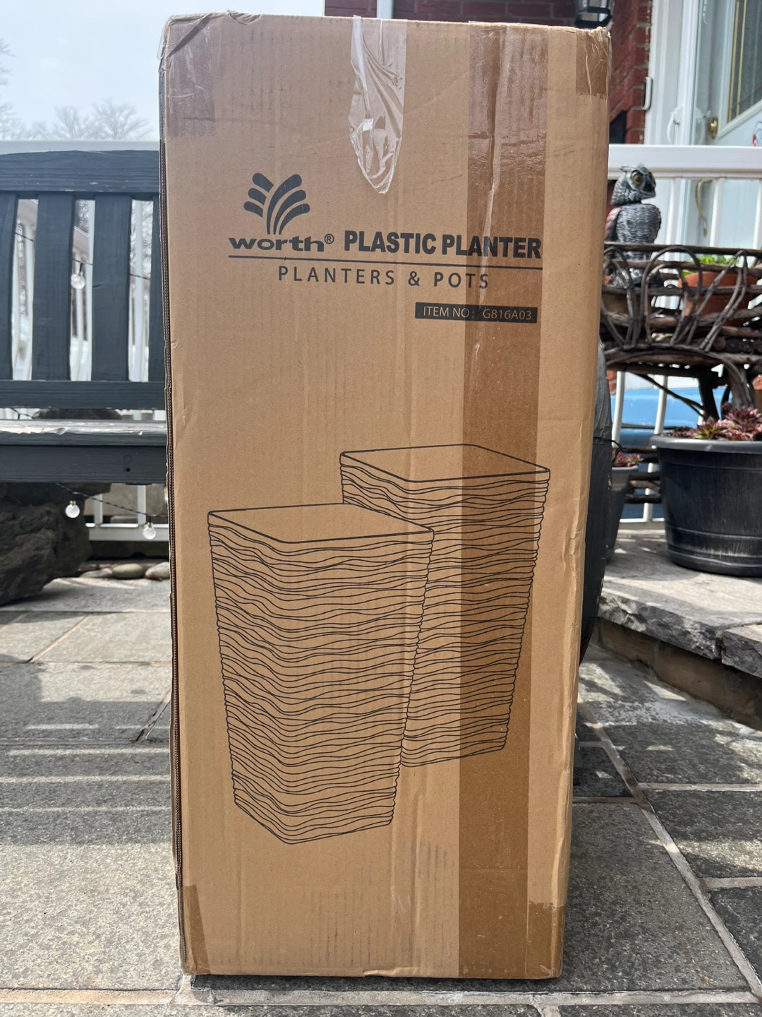 Worth Plastic Planter - 22" Tall, Black - photo 5
