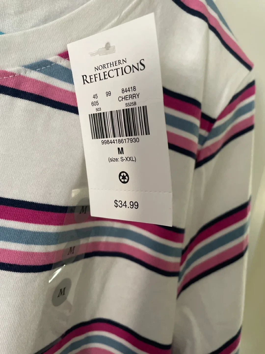 Brand new Northern Reflections Striped T-Shirt - Size M - photo 3