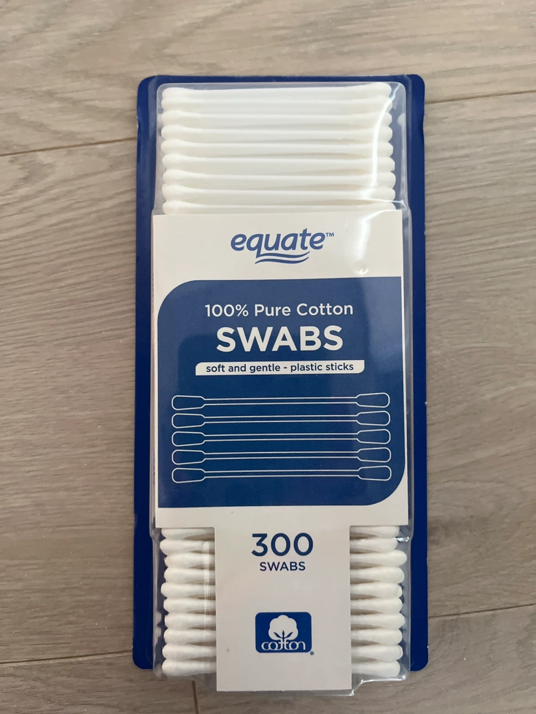 Equate 100% Pure Cotton Swabs with Plastic Sticks - 300 Count