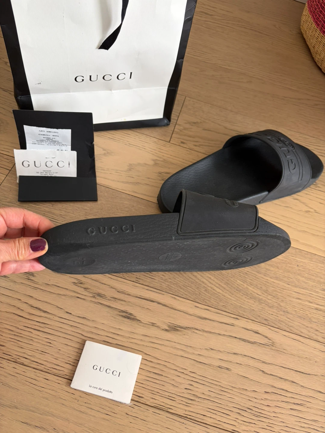 Gucci Black Slides-size 11 - photo 3