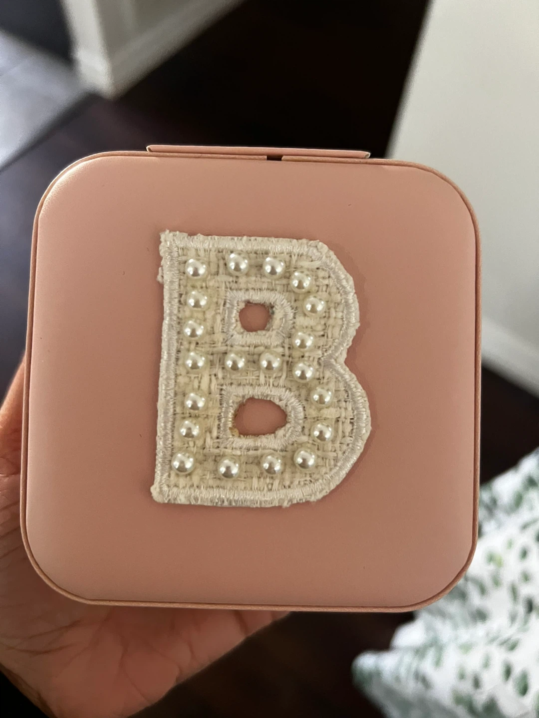 Pink Jewelry Box with "B" Monogram