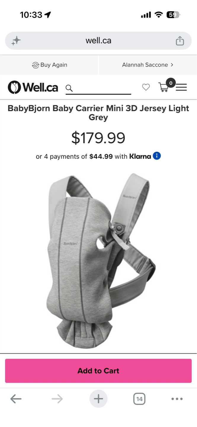 BabyBjörn Baby Carrier Mini 3D Jersey Light Grey