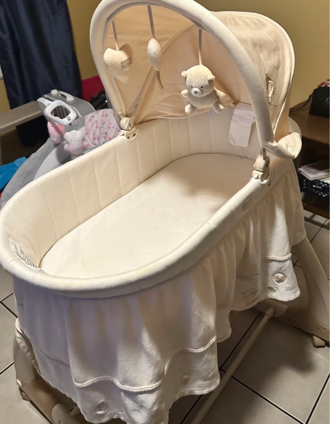 Baby Bassinet with Canopy and Toys