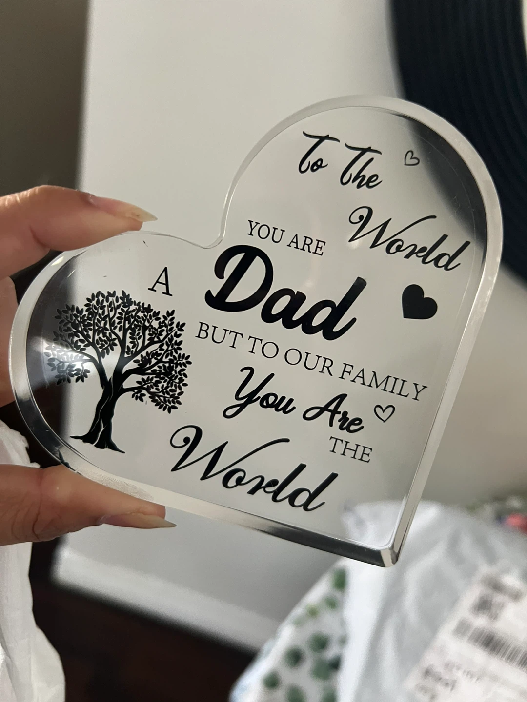 Dad "You Are The World" Heart Ornament