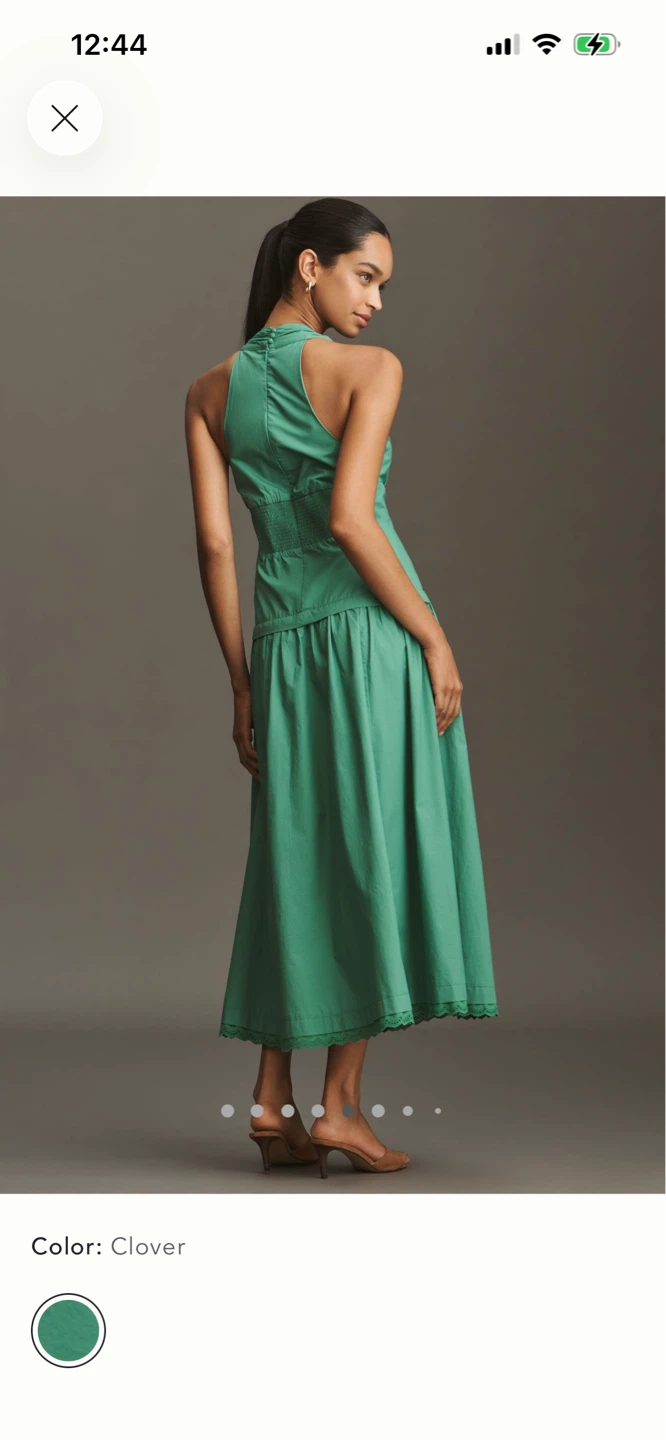 BNWT Anthropologie Maeve Cotton Halter Drop Waist Dress S - photo 5