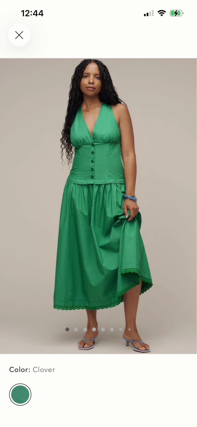 BNWT Anthropologie Maeve Cotton Halter Drop Waist Dress S - photo 2