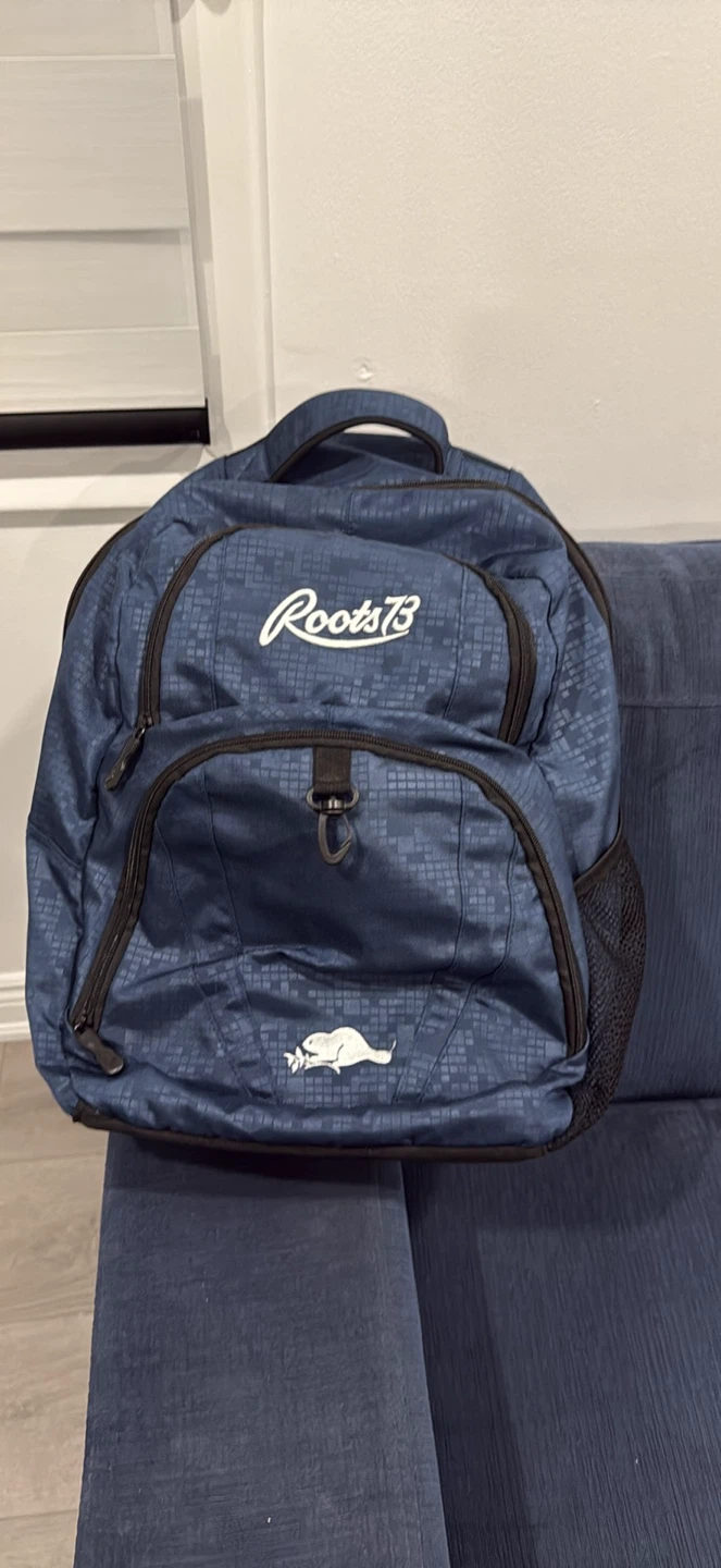 Roots 73 Blue Backpack with Beaver Logo