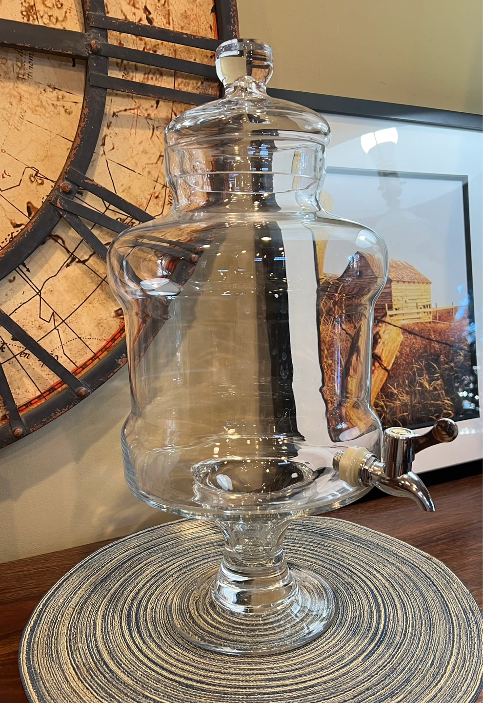 Vintage Inspired Glass Beverage Dispenser