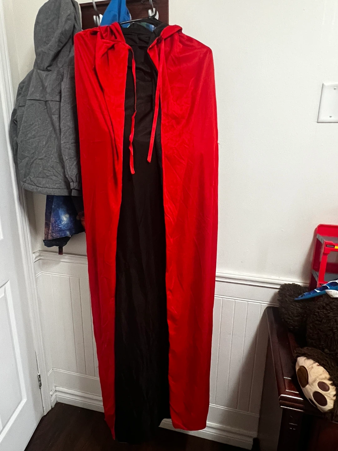 Red and Black Hooded Cape