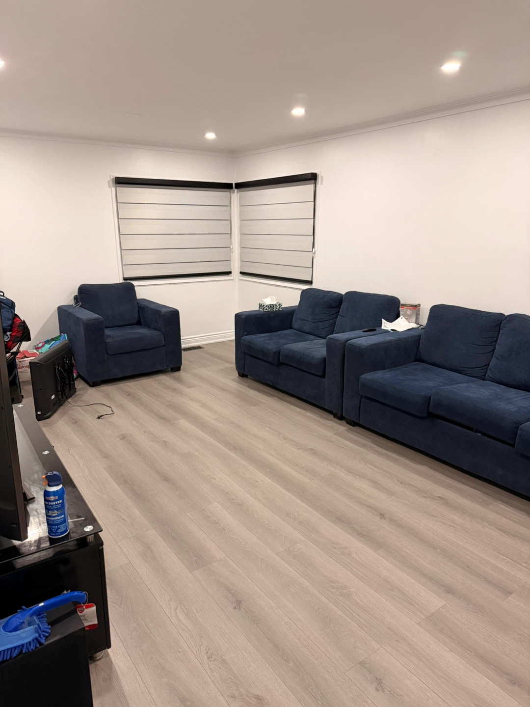 Navy Blue Sectional Sofa and Armchair - photo 2