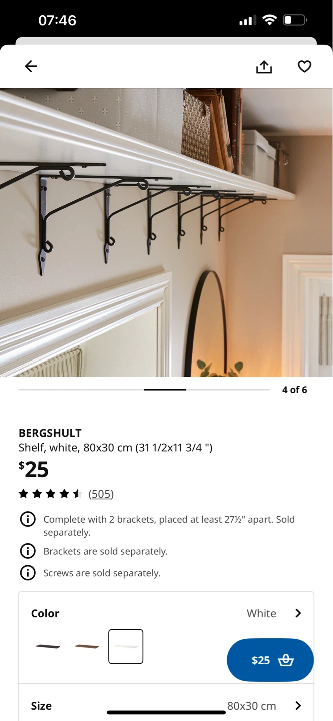 BERGSHULT Shelf, White, 80x30 cm - photo 3