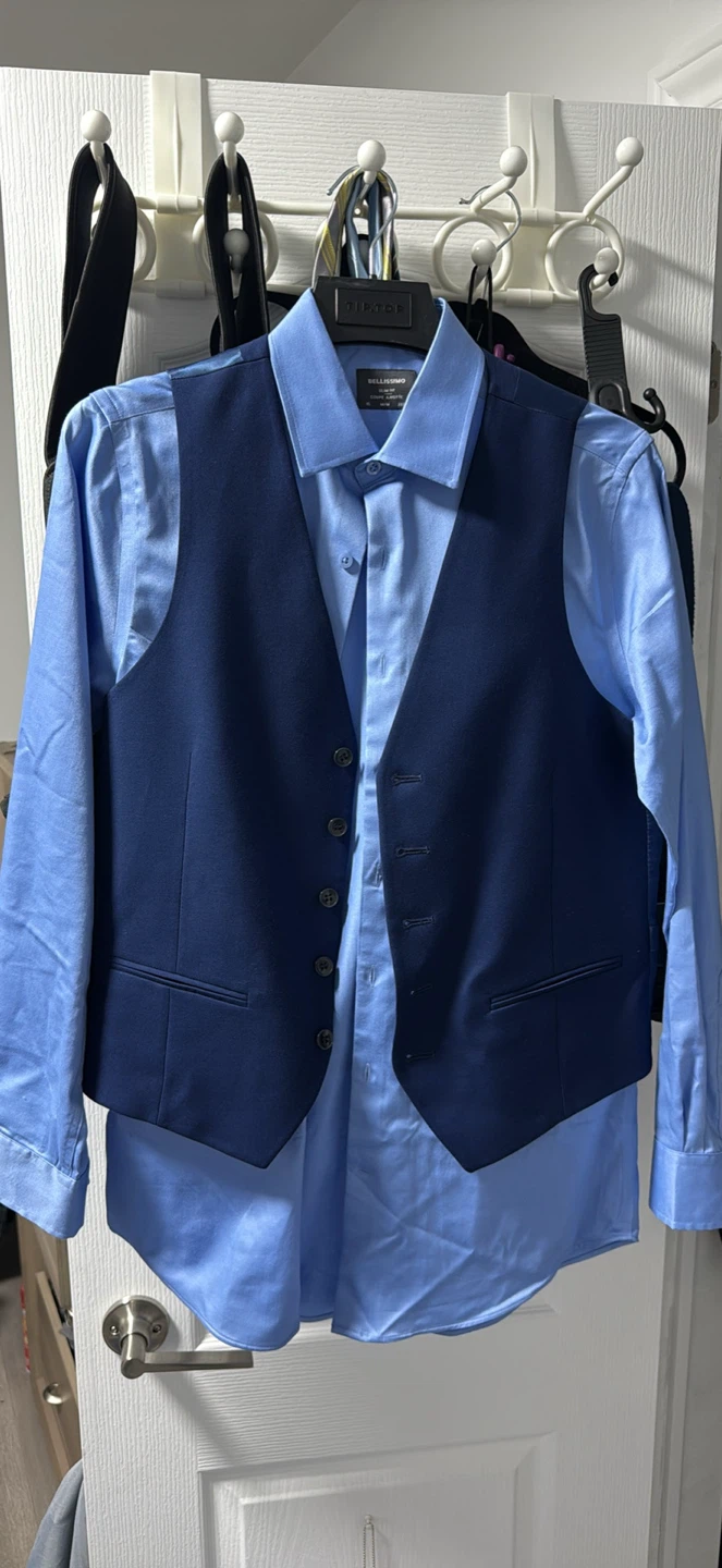 Bellissimo Men's Dress Shirt and Vest Combo