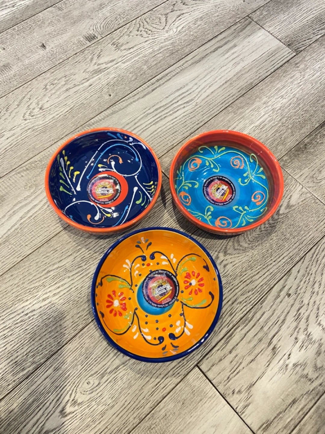 Set of 3 Decorative Ceramic Bowls